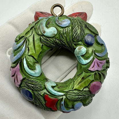 Set of 9 Jim Shore Heartwood Creek Hanging Christmas Ornaments Santa Tree Snowman Wreath Baubles /cb