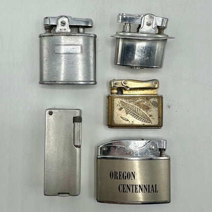 Lot of 5 Vintage Lighters Rolex, Ronson, Gray, Kreisler AS IS For Parts and Repair /cb