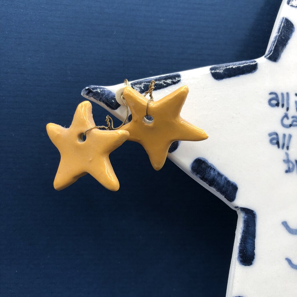 Vintage Gritter & Van Noord Whimsical Pottery Star Wall Tile /b