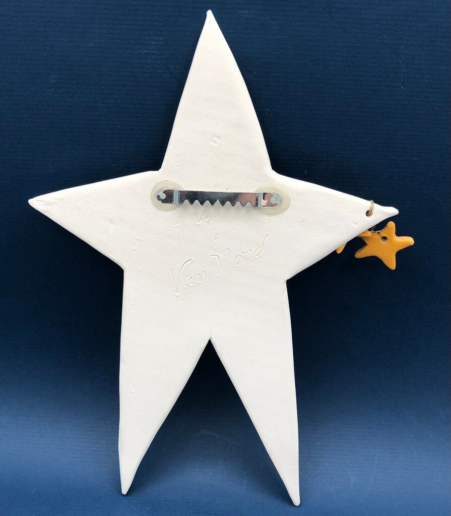 Vintage Gritter & Van Noord Whimsical Pottery Star Wall Tile /b
