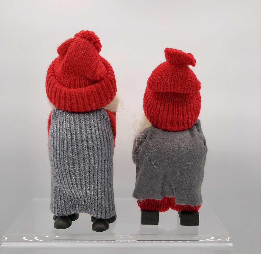 2 Original Ljungströms of Sweden Tomte Elfin/ Santa Figures w/ Horse & Baby Tomte /b