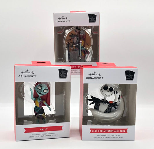 3 Hallmark Tim Burton Jack Skellington Tree Ornaments /b