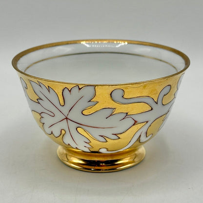 1950s Hand Painted Japanese Gold Leaf Tea Cup & Saucer Set Marked NW-C108