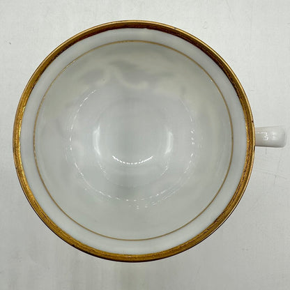 1950s Hand Painted Japanese Gold Leaf Tea Cup & Saucer Set Marked NW-C108