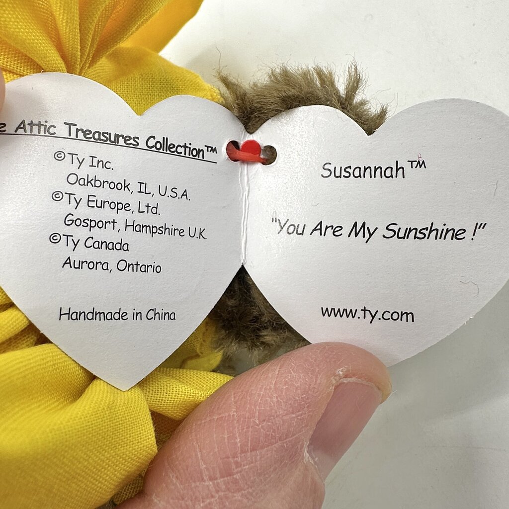Vintage Ty The Attic Treasure Collection Susannah Sunflower & Rosalie Rose 8” Plush Collectible Bears /cb