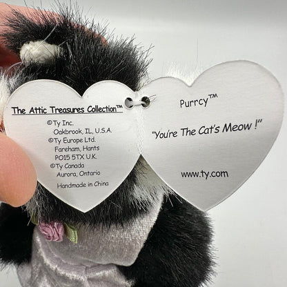 Vintage Ty The Attic Treasure Collection Whiskers, Purrcy & Pouncer 8” Collectible Plush Cats /cb