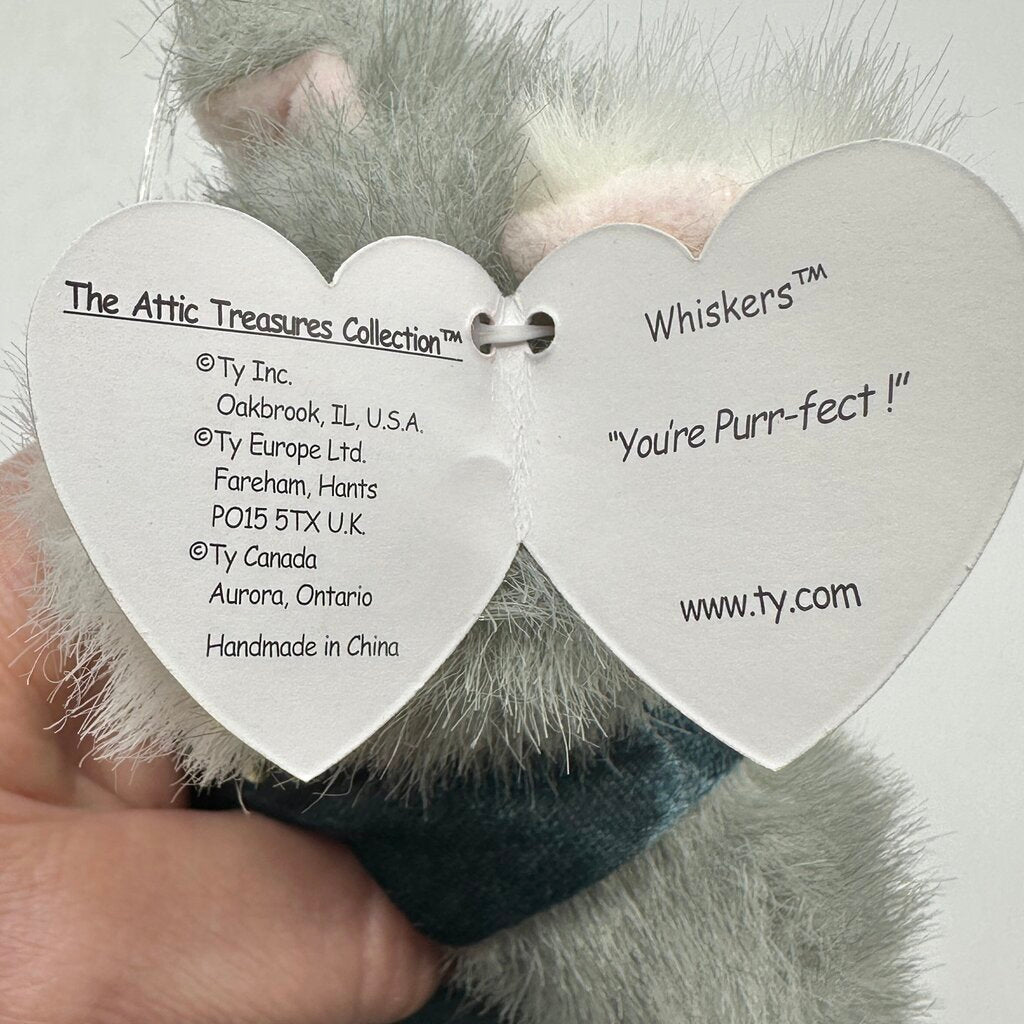 Vintage Ty The Attic Treasure Collection Whiskers, Purrcy & Pouncer 8” Collectible Plush Cats /cb