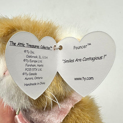Vintage Ty The Attic Treasure Collection Whiskers, Purrcy & Pouncer 8” Collectible Plush Cats /cb