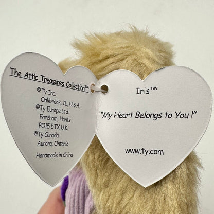 Vintage Ty The Attic Treasure Collection Ivy, Iris & Rose 8” Collectible Plush Bunnies /cb