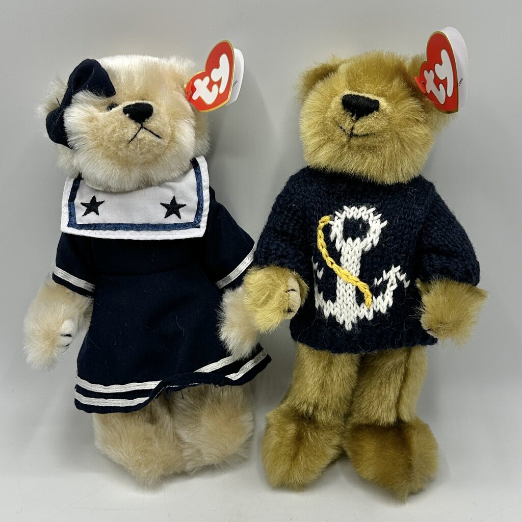 Vintage Ty The Attic Treasure Collection Breezy & Salty 8” Plush Collectible Bears /cb