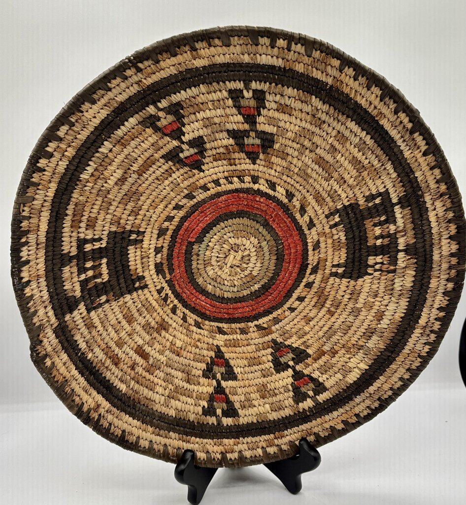 African Woven Shallow Basket /j