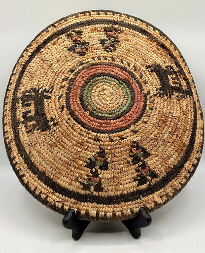 African Woven Shallow Basket /j