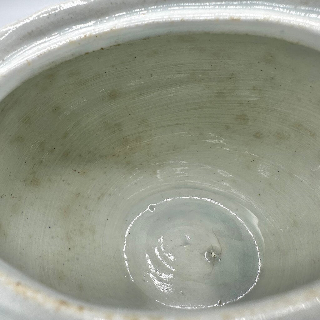 Antique Edge, Malkin & Co Blue Floral Transferware Semi Porcelain Covered Sugar Bowl England Victorian /cb