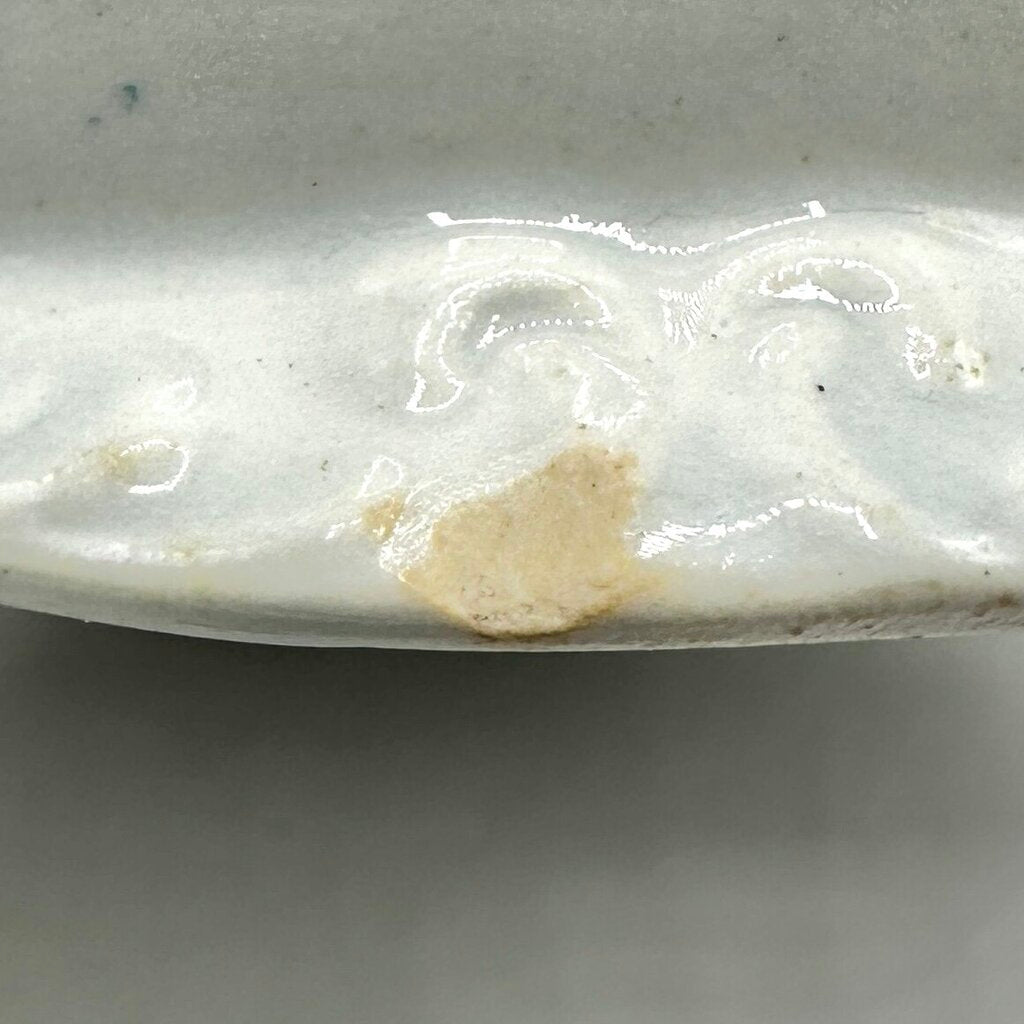 Antique Edge, Malkin & Co Blue Floral Transferware Semi Porcelain Covered Sugar Bowl England Victorian /cb