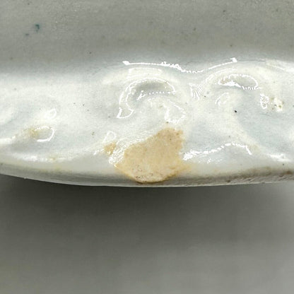 Antique Edge, Malkin & Co Blue Floral Transferware Semi Porcelain Covered Sugar Bowl England Victorian /cb