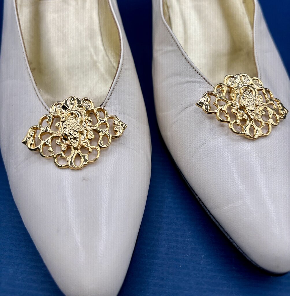 Set of 3 Pair Shoe Clips Gold /j