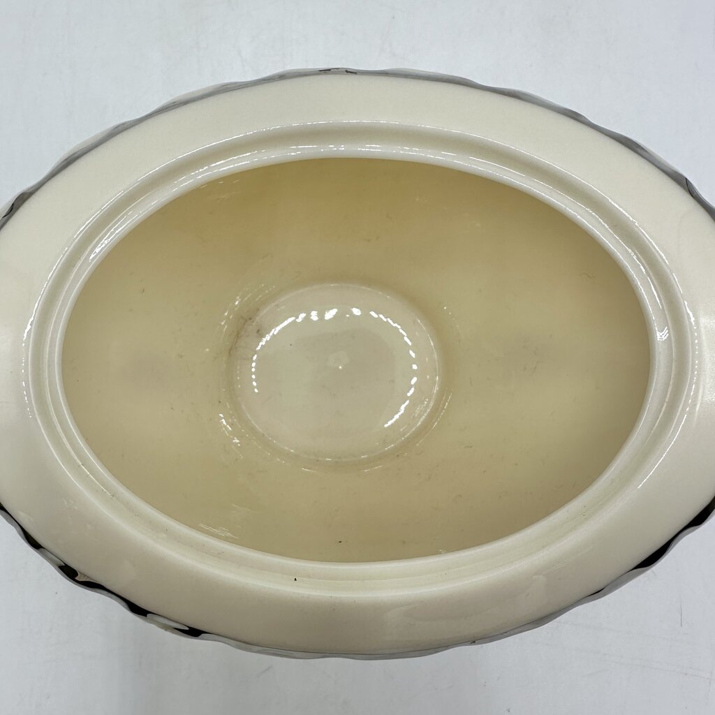 Vintage Weatherly By Lenox Bone China Covered Sugar Bowl w/ Platinum Trim USA /cb