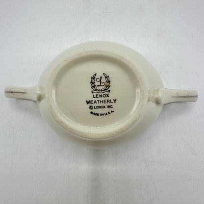 Vintage Weatherly By Lenox Bone China Covered Sugar Bowl w/ Platinum Trim USA /cb