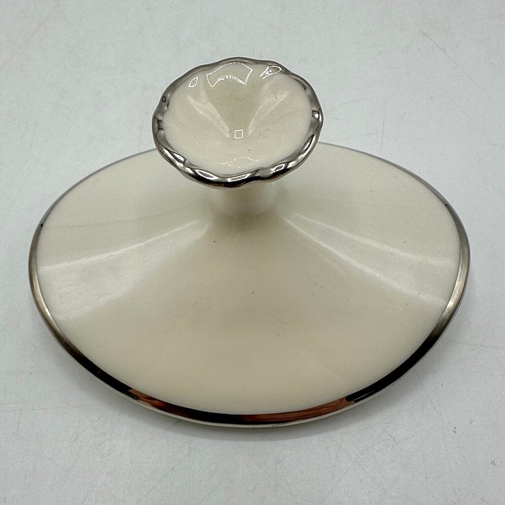 Vintage Weatherly By Lenox Bone China Covered Sugar Bowl w/ Platinum Trim USA /cb