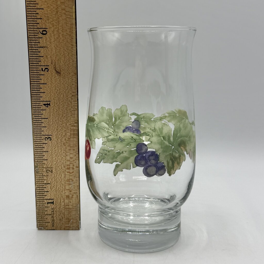 Set Of 5 Pfalzgraff Jamberry Cooler Glasses 16oz Grapes & Cherries /cb