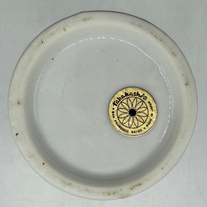 Vintage Takahashi San Francisco Blue & White Floral 6 1/2” Bud Vase /cb