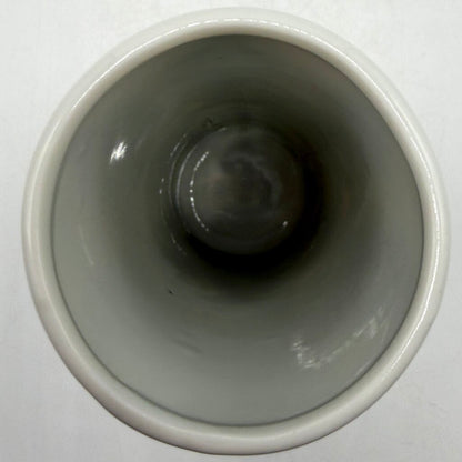 Vintage Takahashi San Francisco Blue & White Peacock Feather 6 1/2” Bud Vase /cb