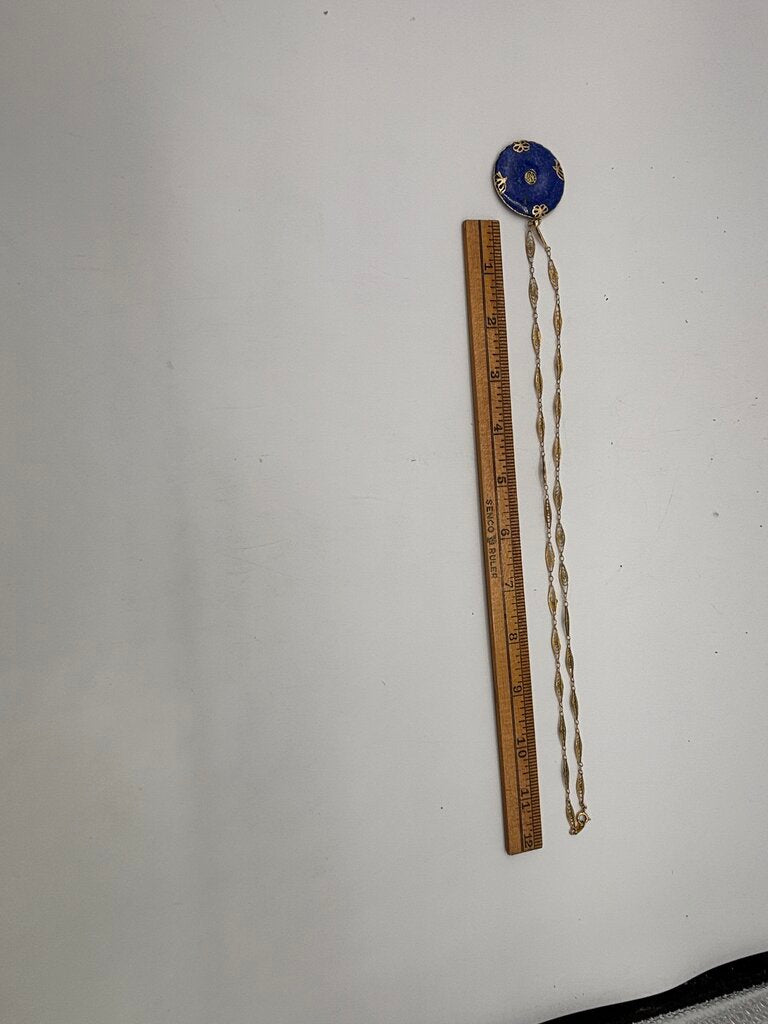 Lapis Lazul Pendant and Chain Trifari /j