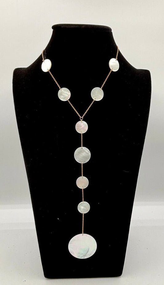 Mother of Pearl Disc Necklace Alessi /j