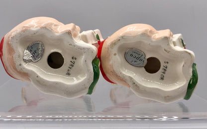 Vtg Pair Napco Baby Christmas Angels w/ Spaghetti Trim /b