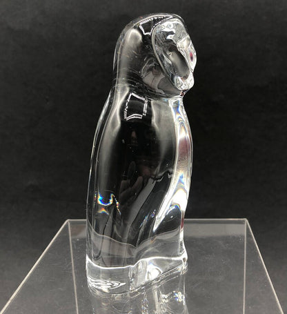 Vintage Baccarat Crystal Owl Paperweight Figurine /b