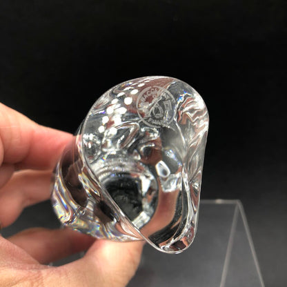 Vintage Baccarat Crystal Owl Paperweight Figurine /b