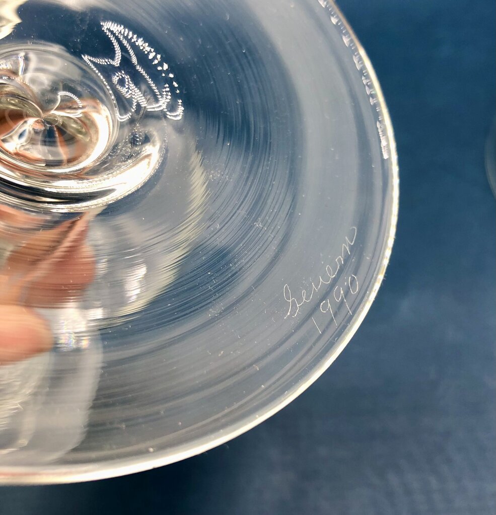 Vintage Pete Severn Blown Glass Teardrop Candlesticks Set/3 /b