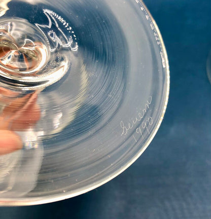 Vintage Pete Severn Blown Glass Teardrop Candlesticks Set/3 /b