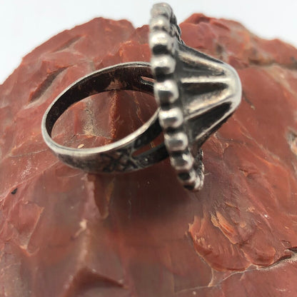 Vintage Stanford Native AmericanSterling Silver Domed Button Ring1920s-1950s /b