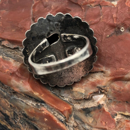 Vintage Stanford Native AmericanSterling Silver Domed Button Ring1920s-1950s /b