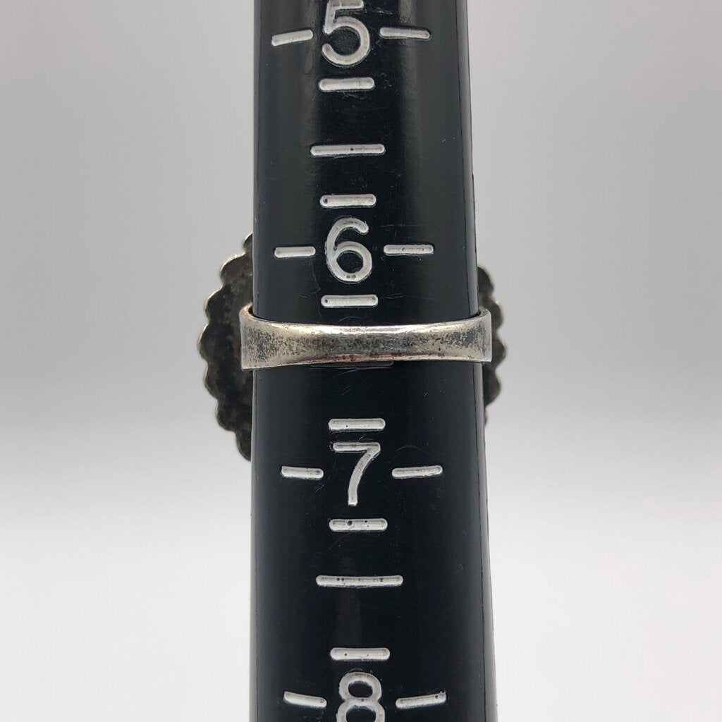 Vintage Stanford Native AmericanSterling Silver Domed Button Ring1920s-1950s /b