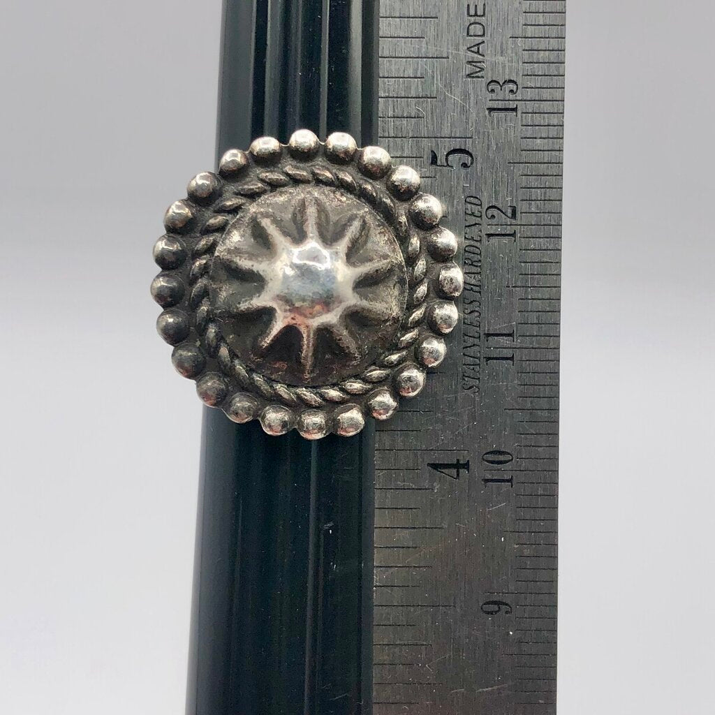 Vintage Stanford Native AmericanSterling Silver Domed Button Ring1920s-1950s /b