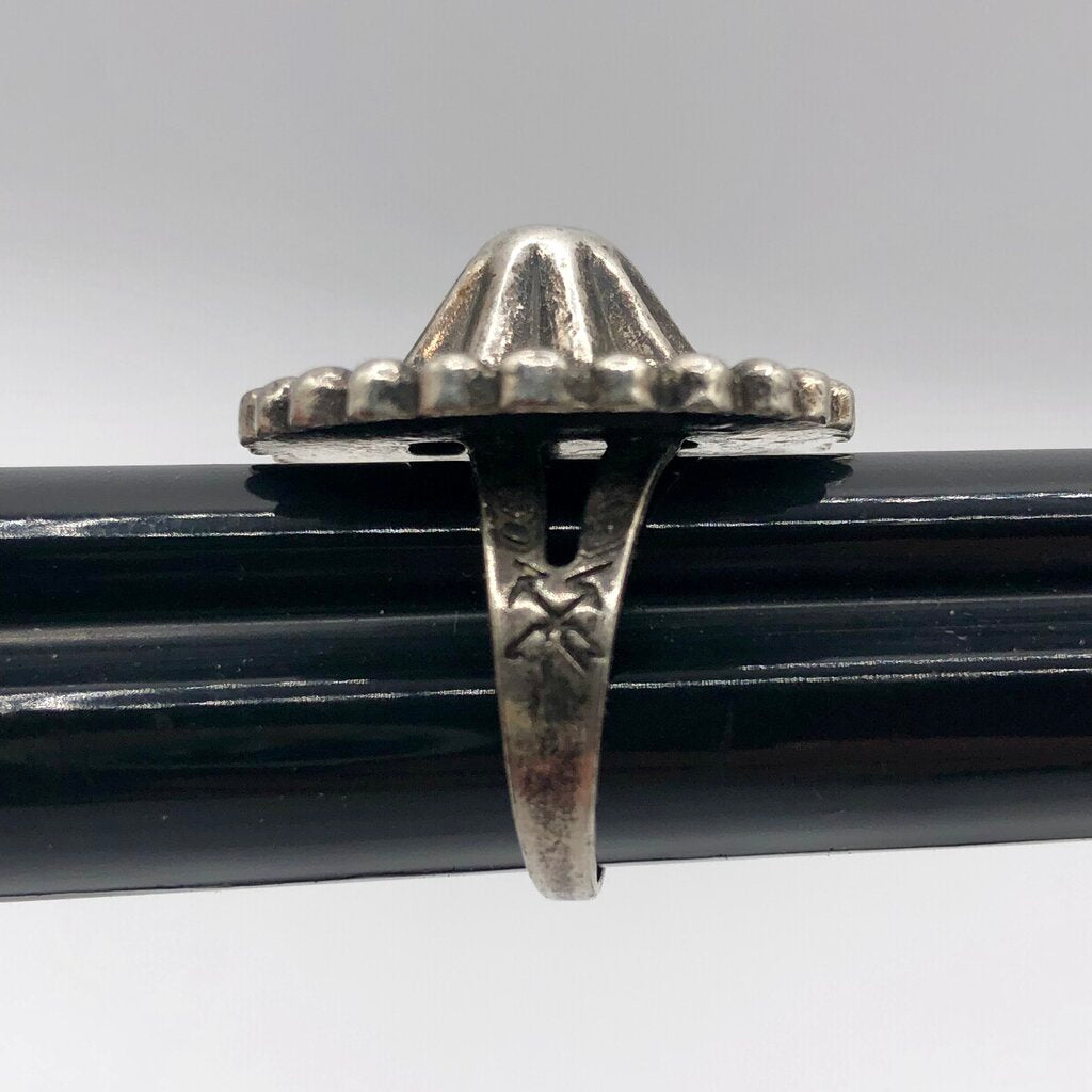 Vintage Stanford Native AmericanSterling Silver Domed Button Ring1920s-1950s /b