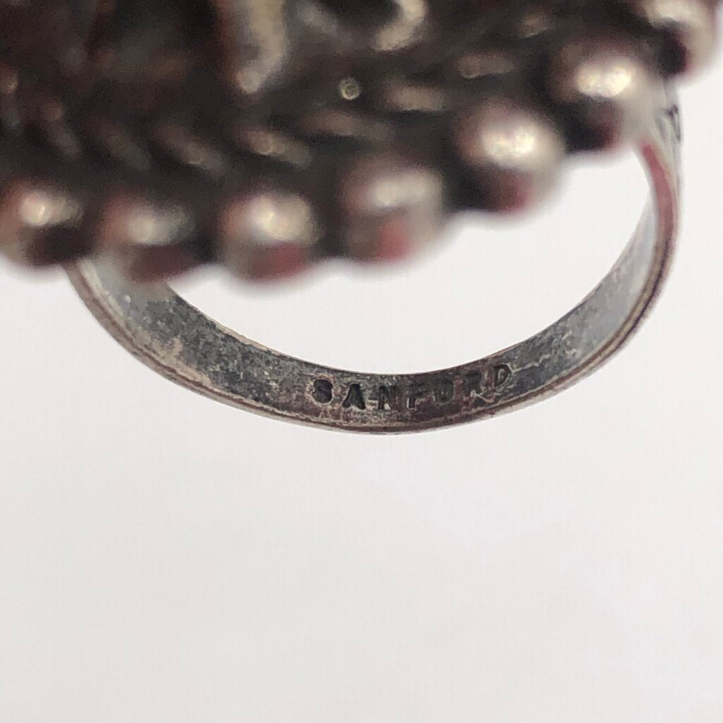 Vintage Stanford Native AmericanSterling Silver Domed Button Ring1920s-1950s /b