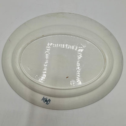 Antique Early 20th Century Wood And Sons VENICE Aqua 14” Oval Serving Platter /cb