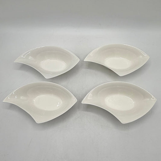 Set of 4 Deagourmet Foodesign White Porcelain Contemporary Dessert/Sauce Bowls Designed In Italy /cb