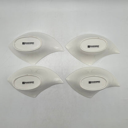 Set of 4 Deagourmet Foodesign White Porcelain Contemporary Dessert/Sauce Bowls Designed In Italy /cb
