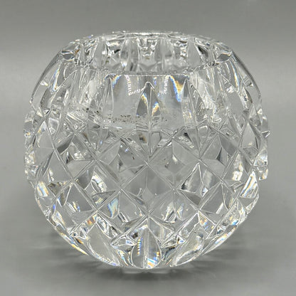 Vintage Waterford Crystal Votive Candle Holder Round Diamond Cut Gothic Mark Made in Ireland /cb