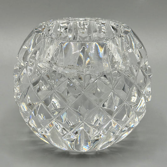 Vintage Waterford Crystal Votive Candle Holder Round Diamond Cut Gothic Mark Made in Ireland /cb