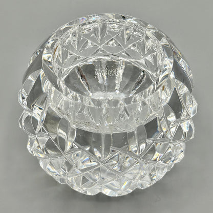 Vintage Waterford Crystal Votive Candle Holder Round Diamond Cut Gothic Mark Made in Ireland /cb