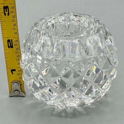 Vintage Waterford Crystal Votive Candle Holder Round Diamond Cut Gothic Mark Made in Ireland /cb