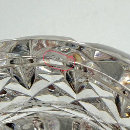 Vintage Waterford Crystal Votive Candle Holder Round Diamond Cut Gothic Mark Made in Ireland /cb
