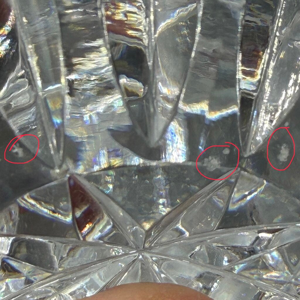 Vintage Waterford Crystal Votive Candle Holder Round Diamond Cut Gothic Mark Made in Ireland /cb