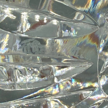Vintage Waterford Crystal Votive Candle Holder Round Diamond Cut Gothic Mark Made in Ireland /cb