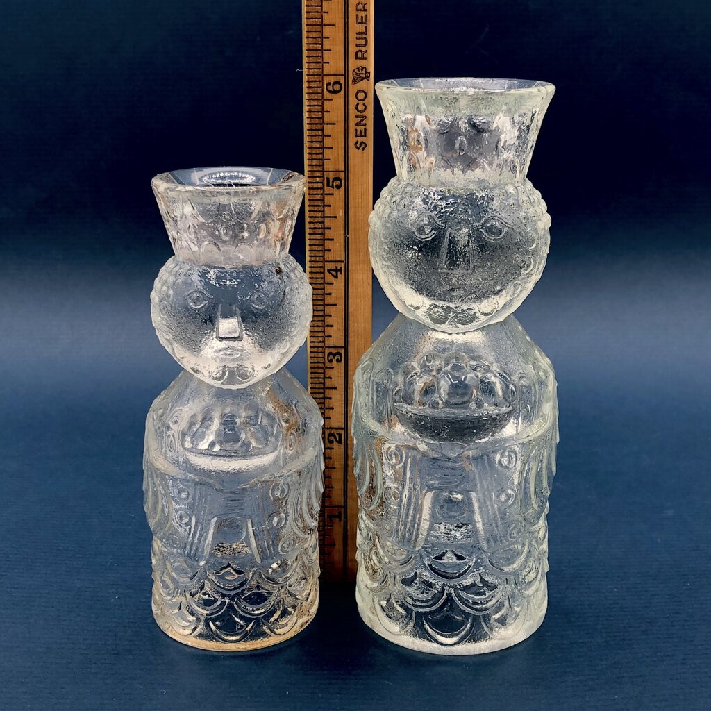 2 Bjorn Winblad Rosenthall Glass Wisemen Single Light Candlesticks /b